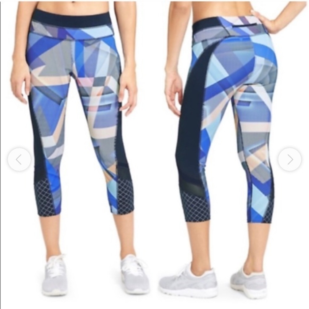 Athleta Electric Geo Sonar Legging Blue Geometric Size Medium